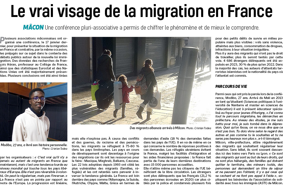 Le vrai visage de la migration en France | Article dans La Voix de l’Ain.